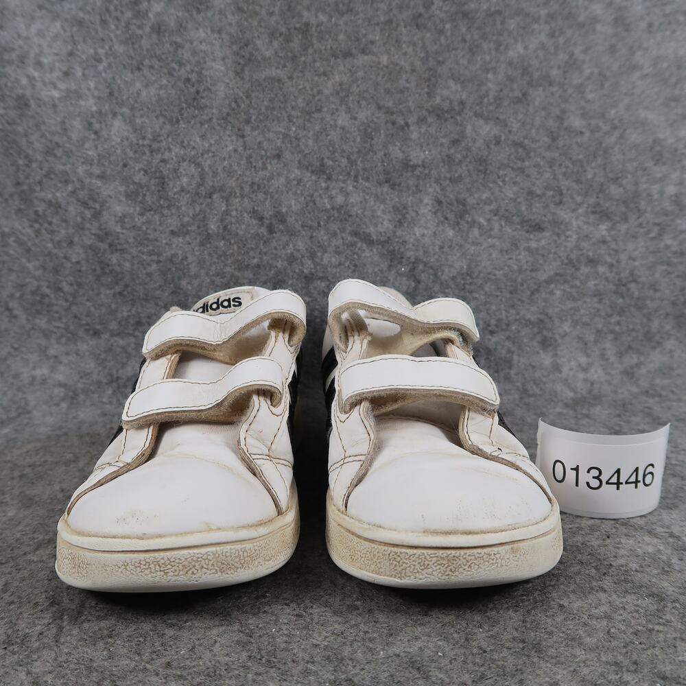 Adidas Shoes Kids 10K Grand Court Sneakers Double Strap Casual Trainer White - Picture 2 of 11